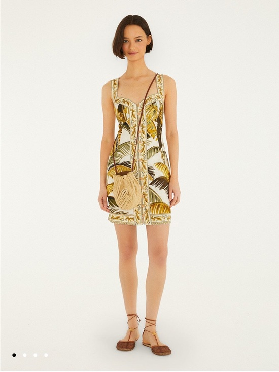 FARM Rio Dresses & Skirts - Farm Rio Off-White Trancoso Buttoned Mini Dress